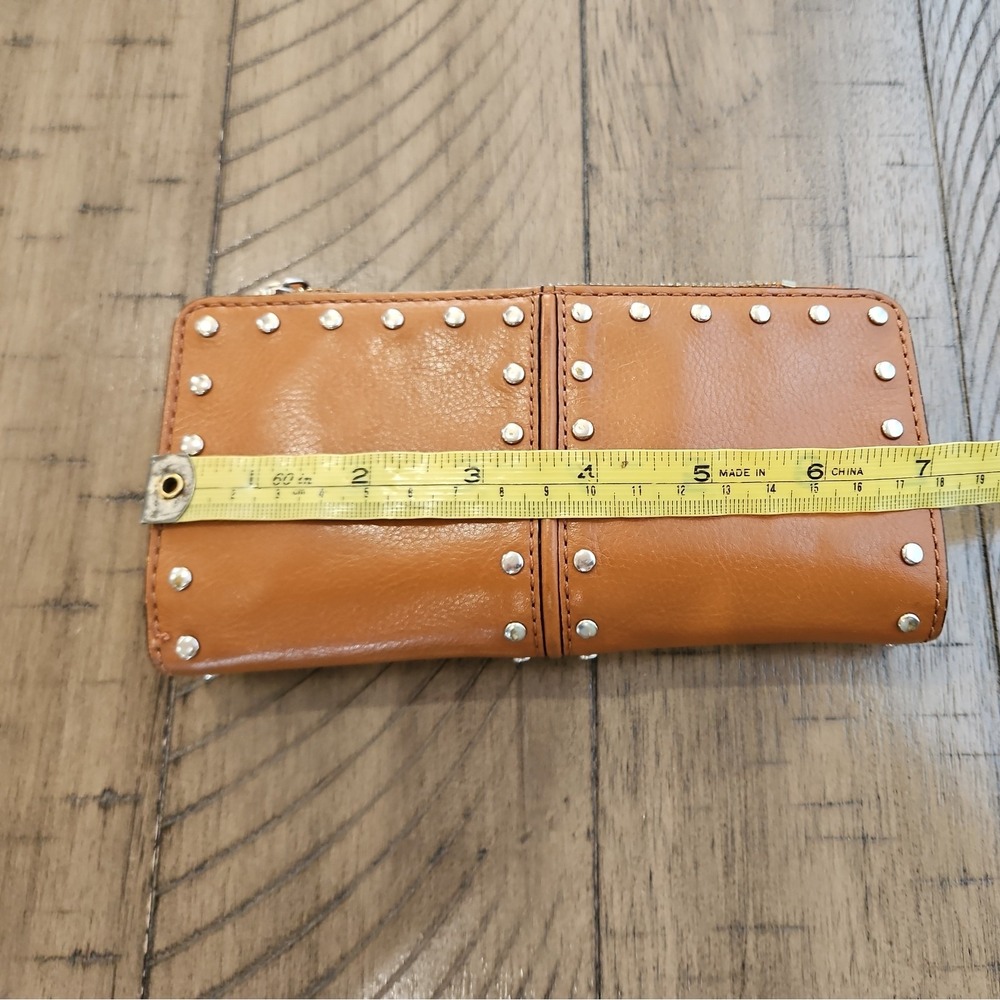 Vintage Michael Kors Astor Brown Studded Leather Wallet Edgy Rock Luxe Timeless - Picture 14 of 16